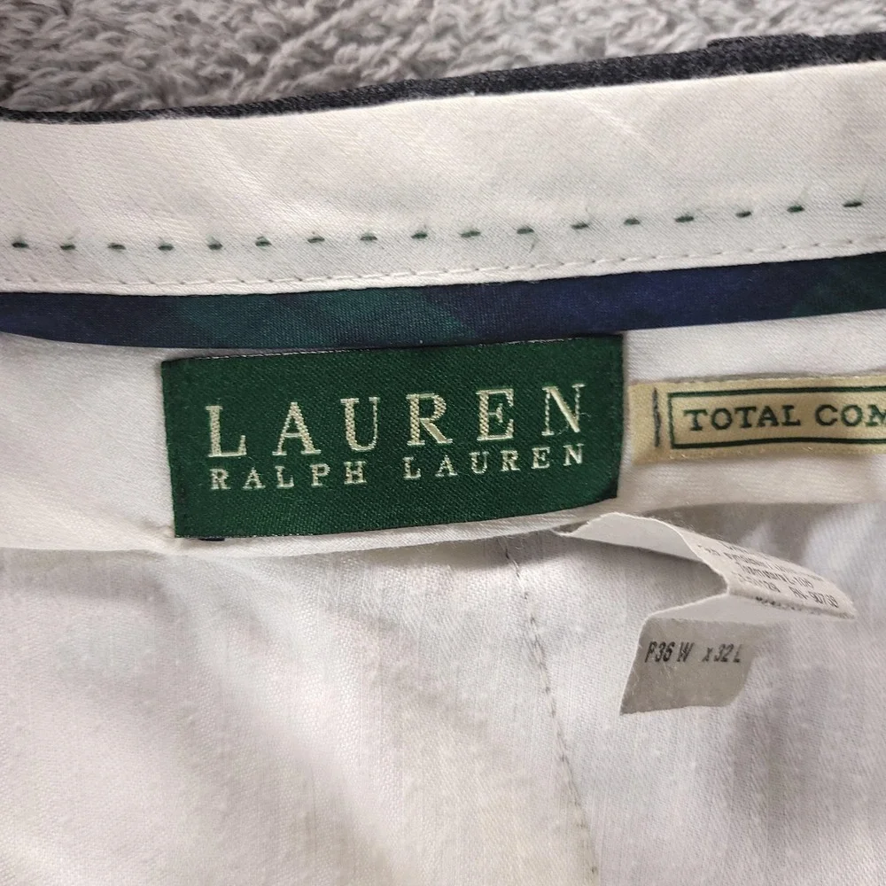 Lauren Ralph Lauren Suit Mens 44 36x32 Gray Wool 2 Piece Total Comfort Wedding
